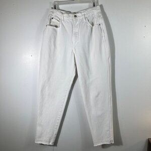 Womens Vintage Gitano High Rise Mom Jeans White Raw Hem 28"